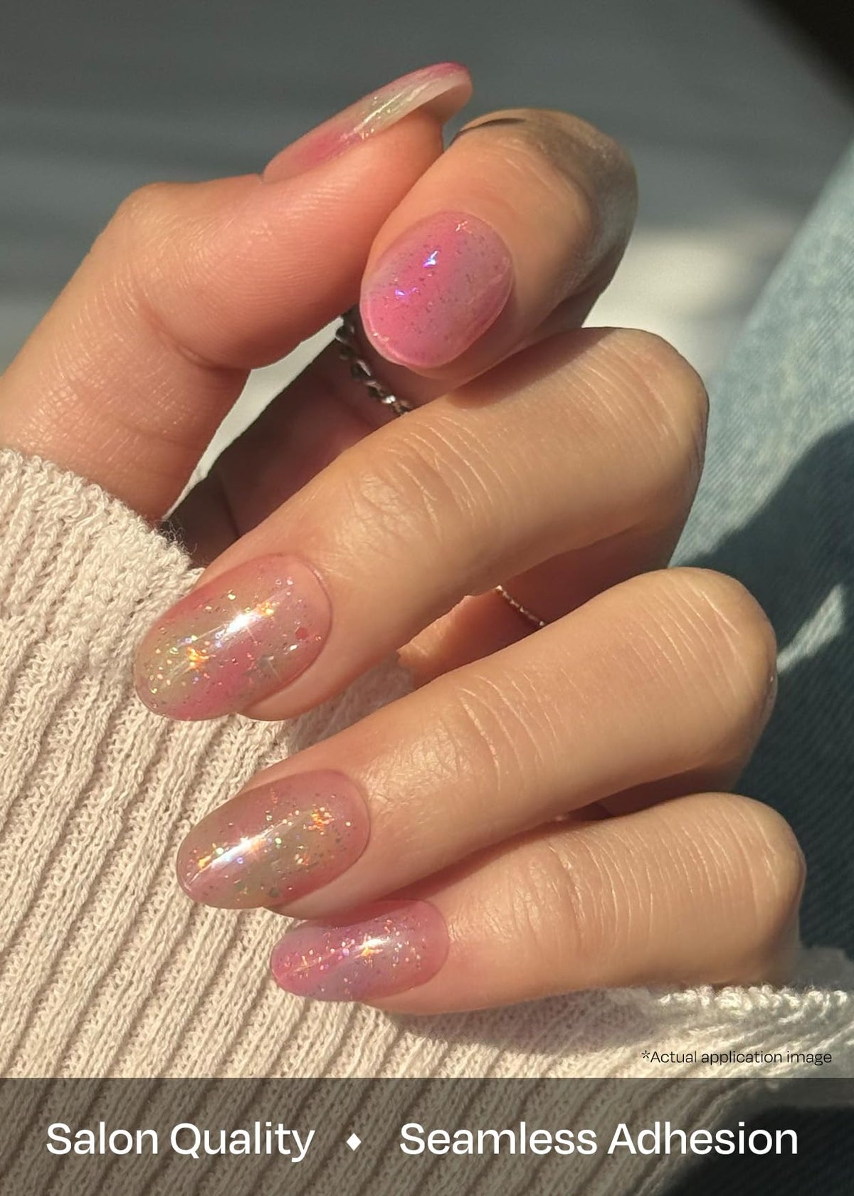 Application of ohora Semi Gel Nail Strips on nails