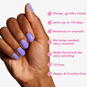 Application of Olive & June nail polish with fan brush