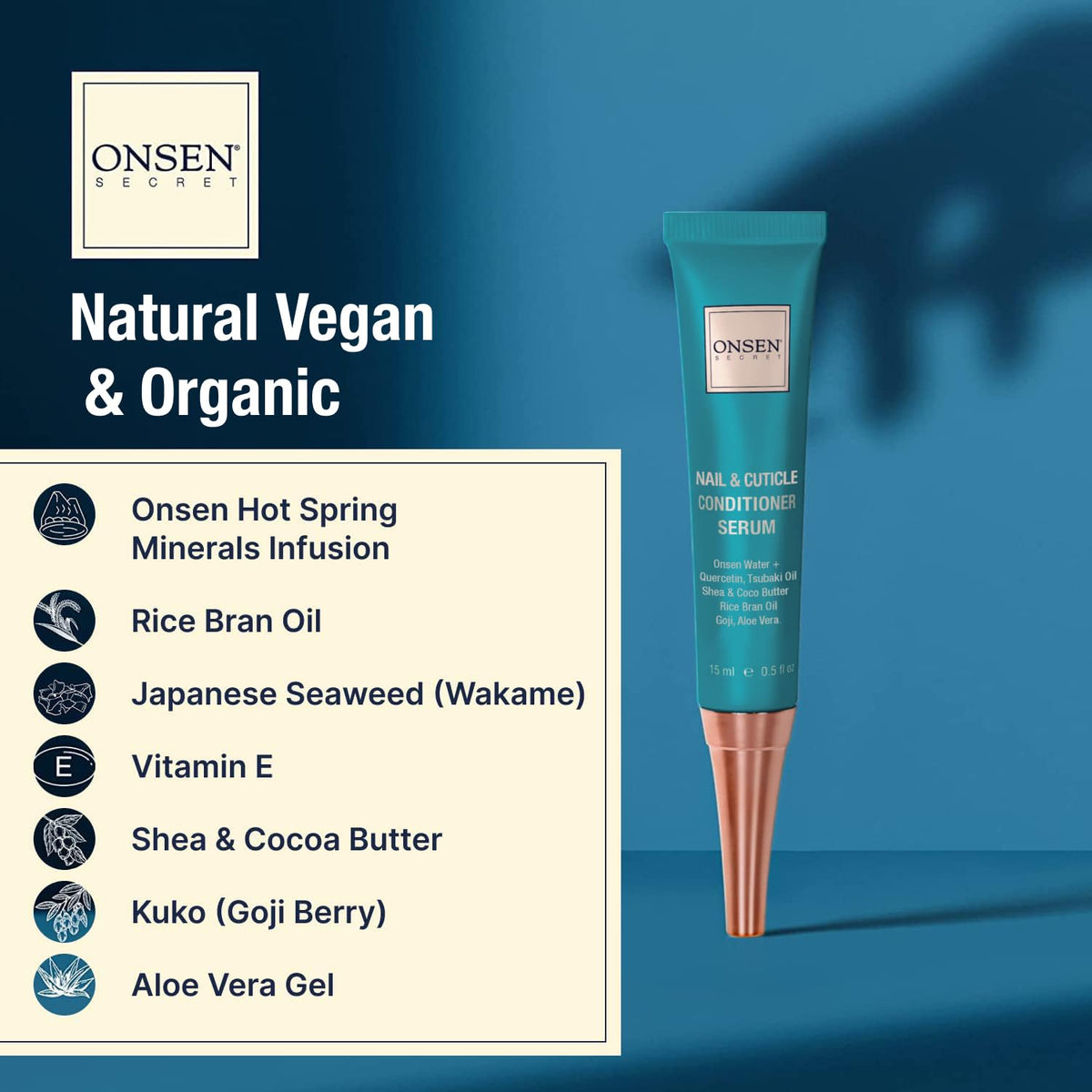Application of ONSEN cuticle serum on nails
