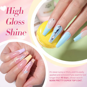 Application of pastel gel nail polish on nails