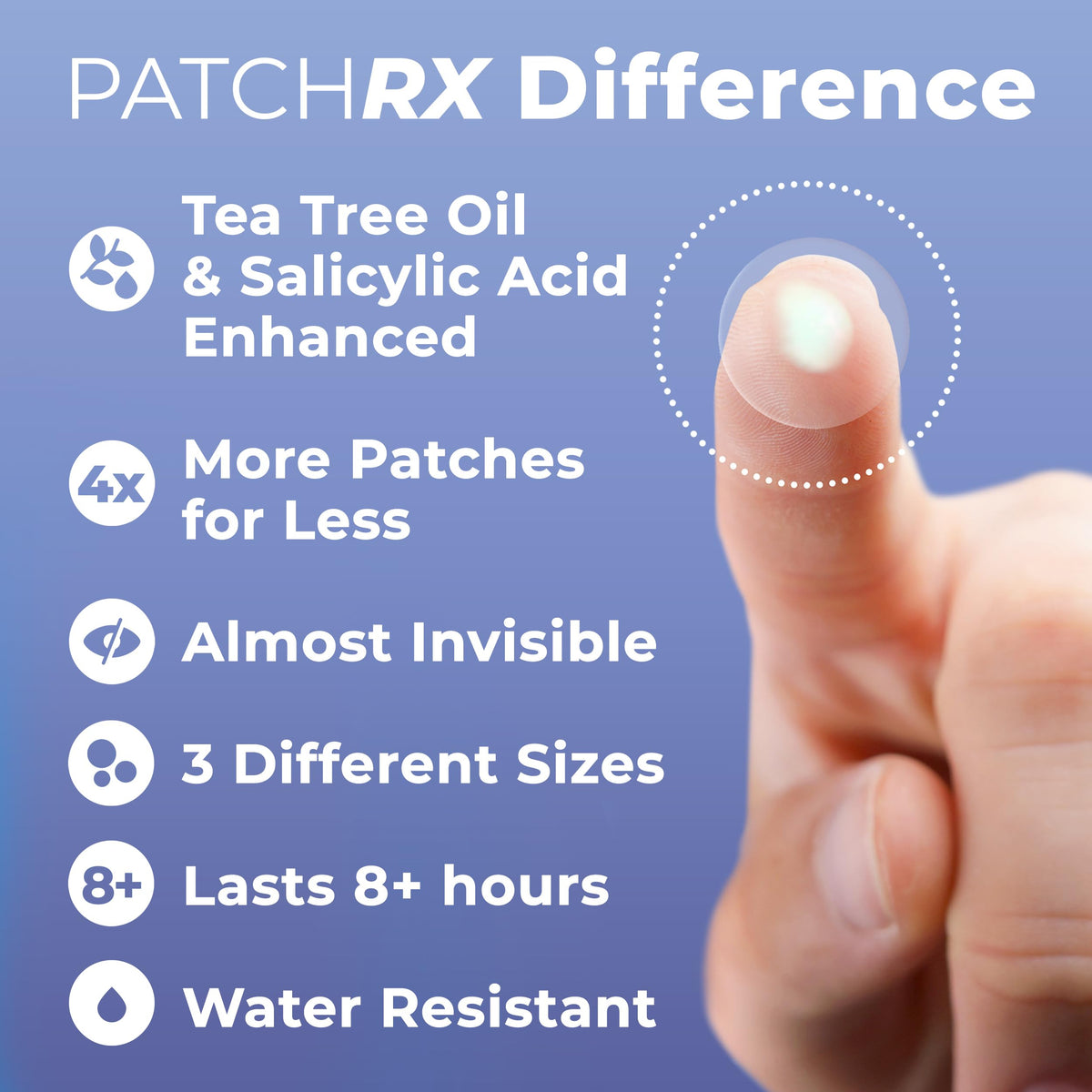 Application of PatchRx Pimple Patch on skin