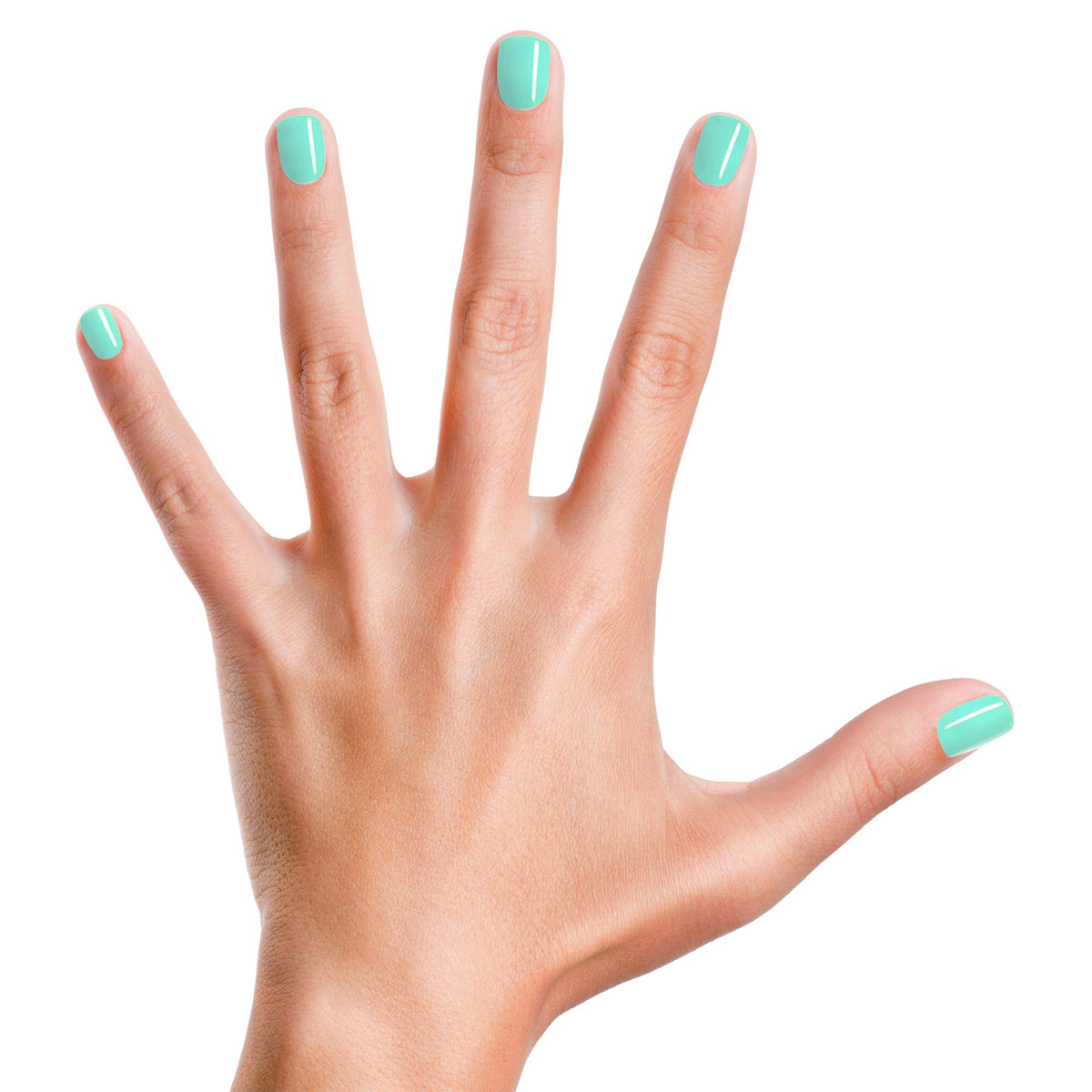 Application of Piggy Paint Seafoam Green Nail Polish on nails