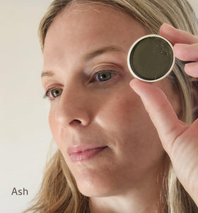 Application of River Organics Eyebrow Wax with brush