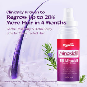 Application of RootStim Minoxidil Spray on scalp