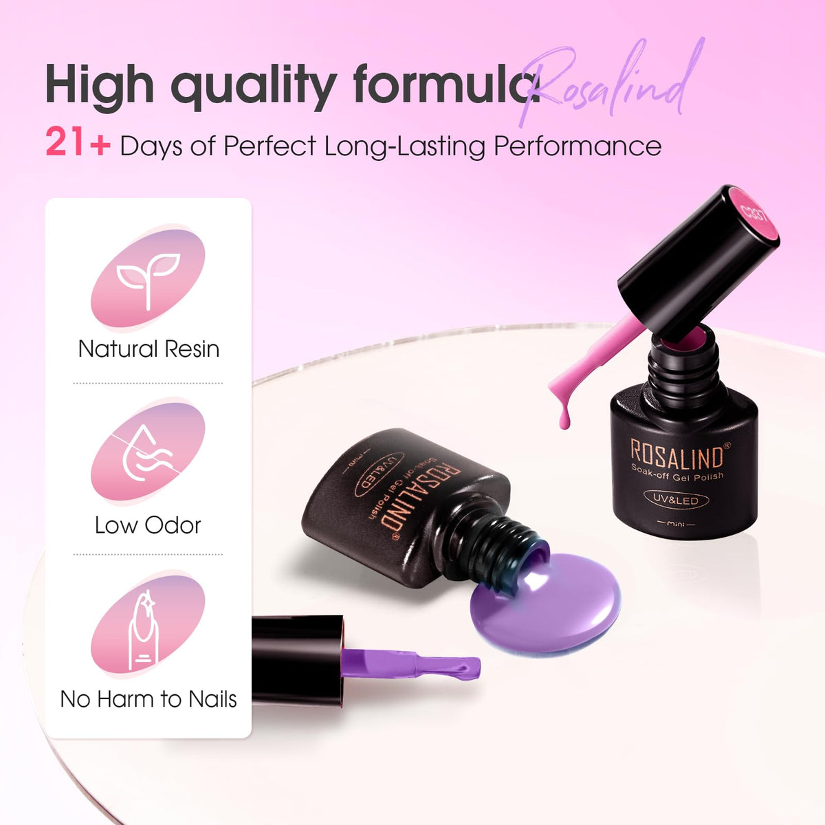 Application of ROSALIND gel polish on nails