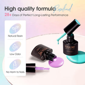 Application of ROSALIND gel polish on nails under LED lamp