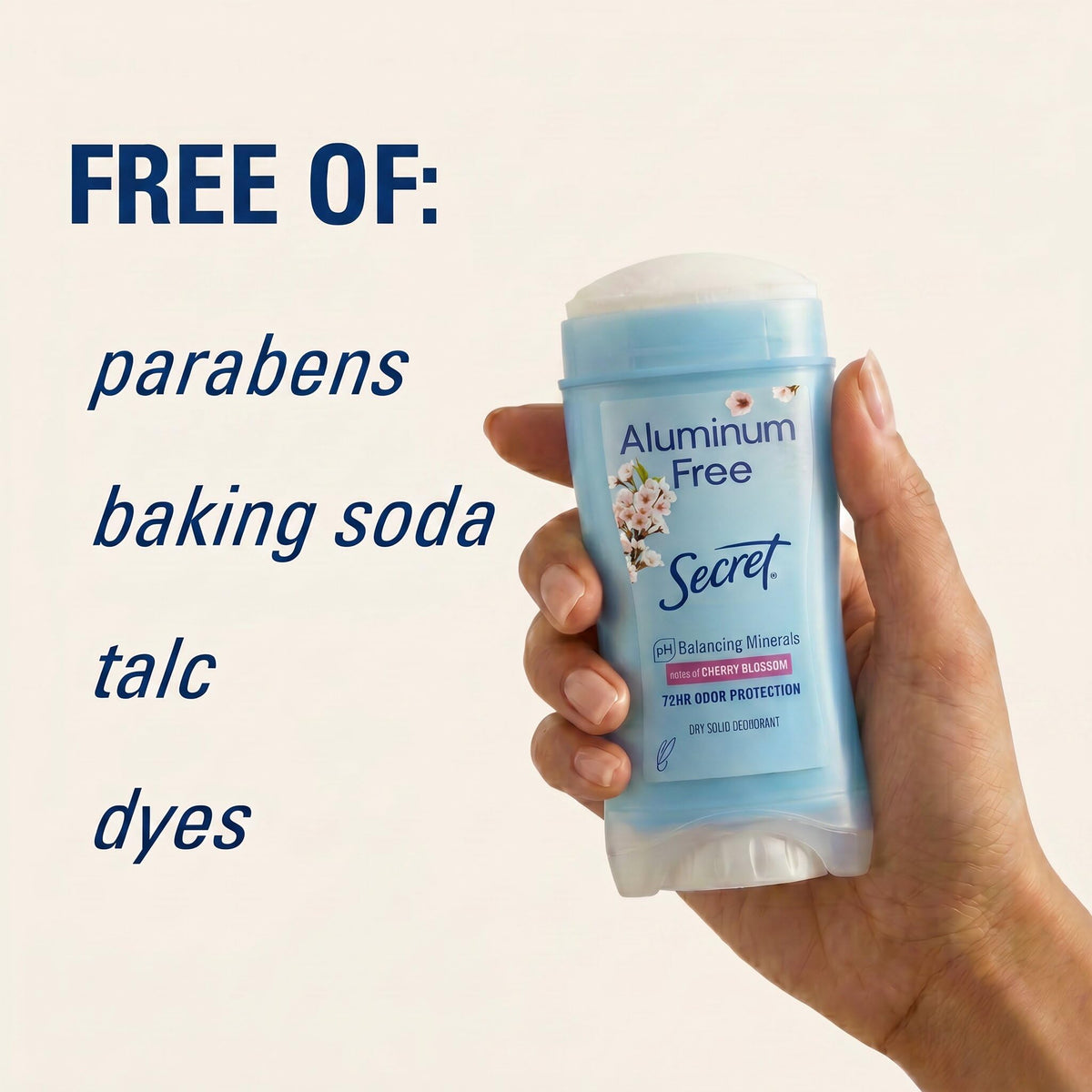 Application of Secret Aluminum Free Deodorant Cherry Blossom