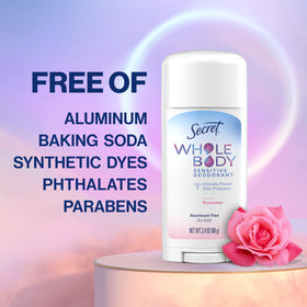 Application of Secret Whole Body Deodorant Stick Rosewater Scent