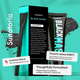 Application of SUNATORIA Black Peel Off Mask on skin