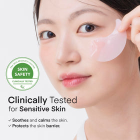 Application of TEREZ & HONOR under eye patches on model
