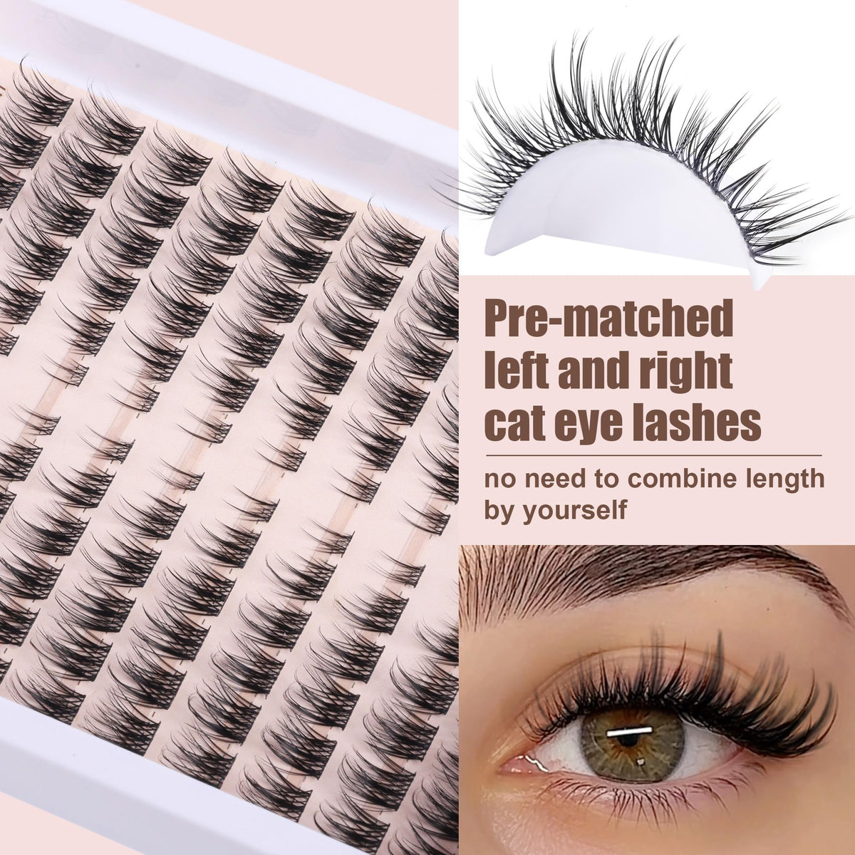 Application of TOOCHUNAG Wispy Lash Clusters on lashes