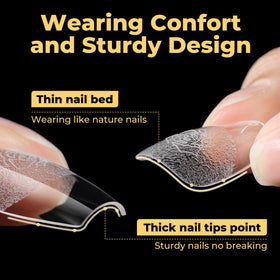 Application of UNA GELLA Short Coffin Nail Tips