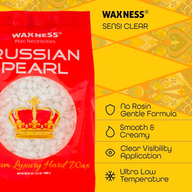 Application of Waxness Russian Pearl Hard Wax on skin