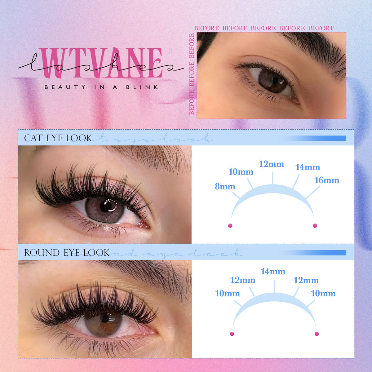 Application of Wtvane lash clusters on a model's eyes