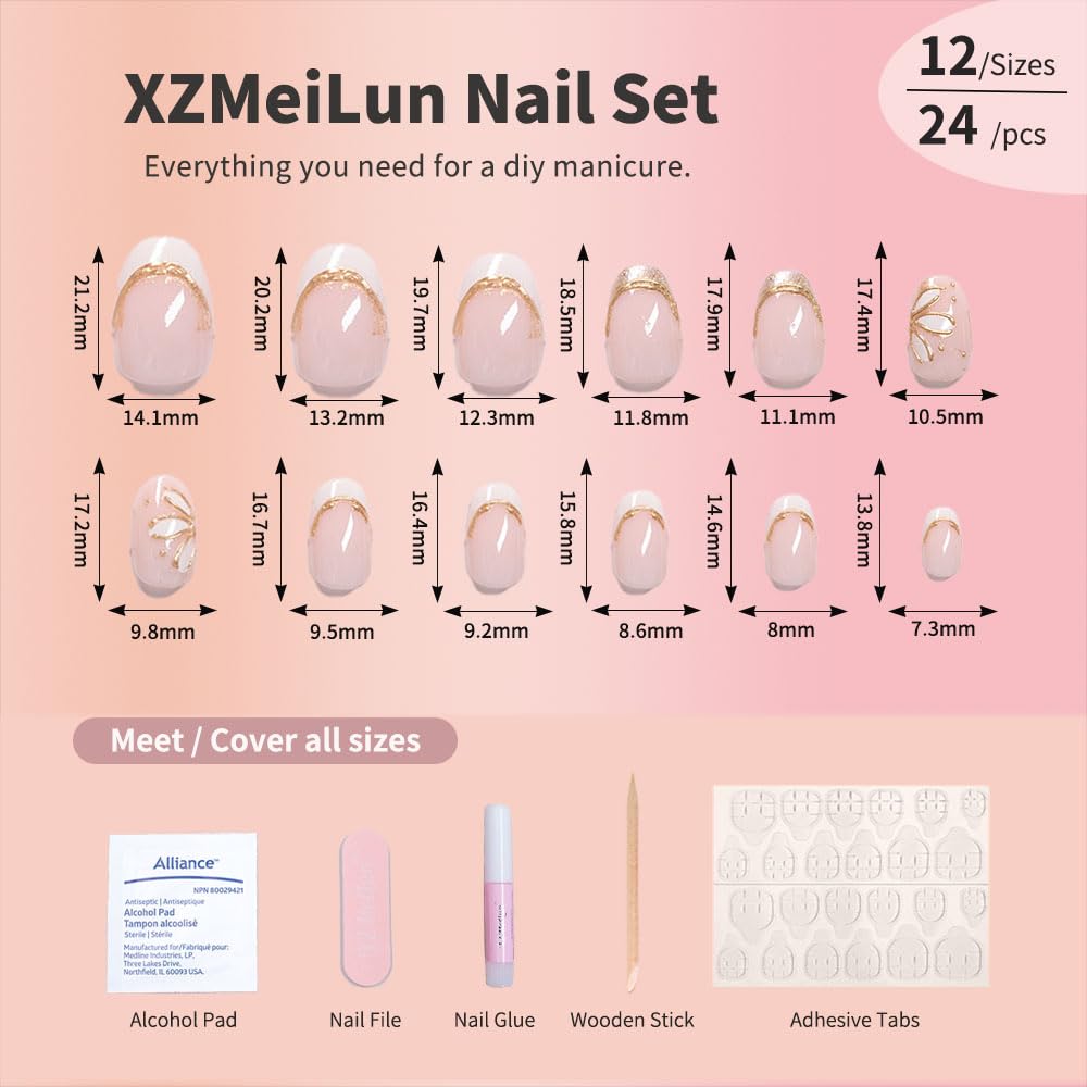 Application of XZMeiLun press on nails on natural nails