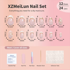 Application of XZMeiLun press on nails on natural nails