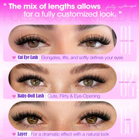 Application of Yawamica Fluffy Lash Clusters on model's eyes