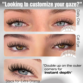 Application of Yawamica lash clusters on model's eyes