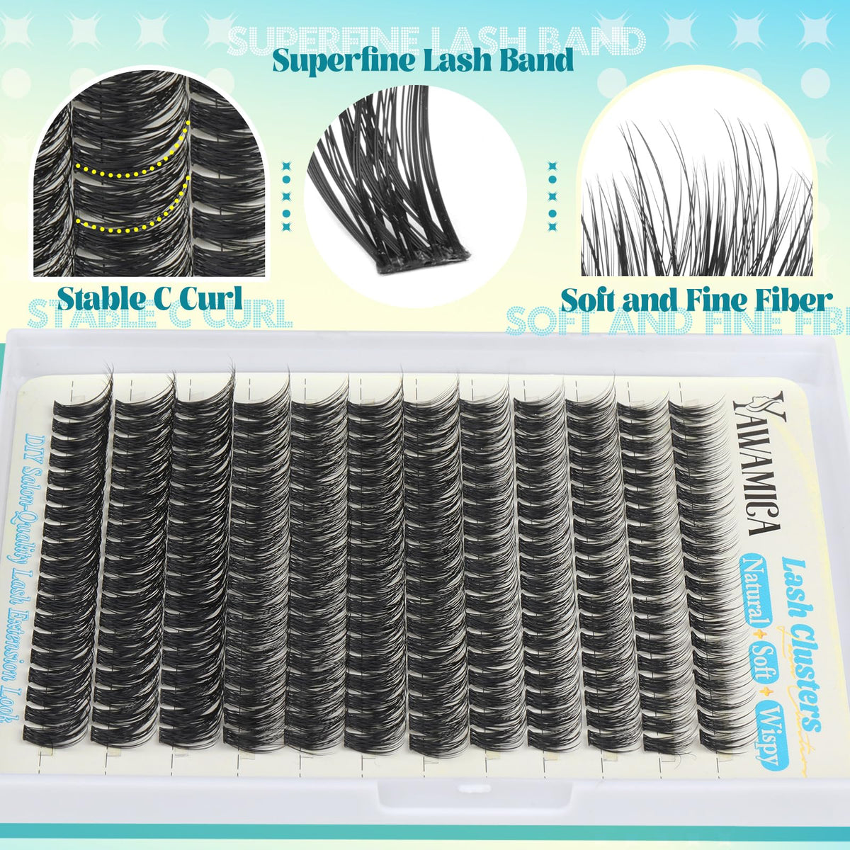Application of Yawamica lash clusters on natural lashes