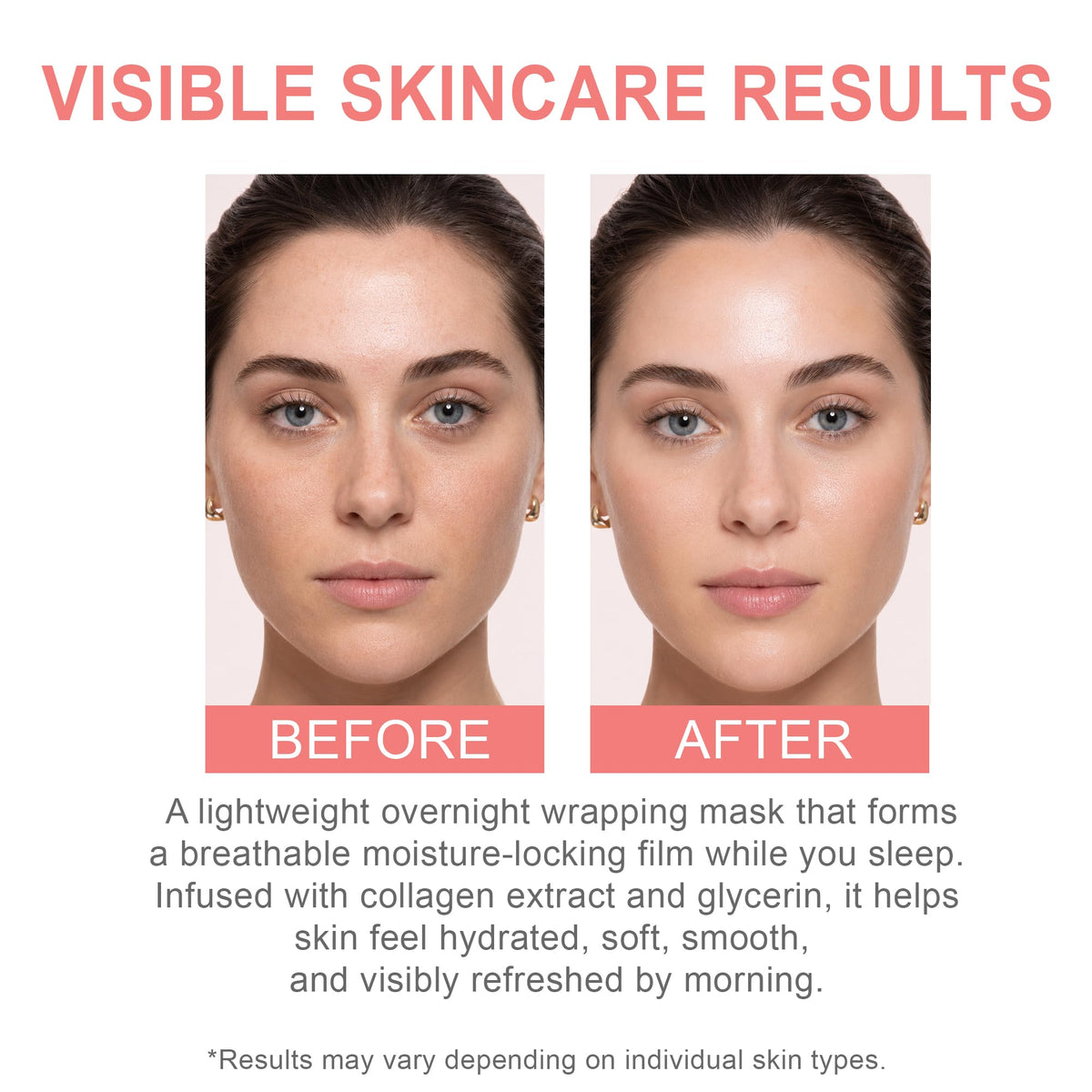 Application of YURI KOREA MASK Collagen Night Wrapping Mask on skin