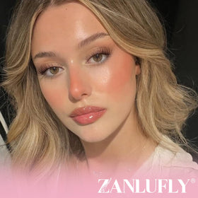 Application of zanlufly Brown Lash Clusters on model's eyes