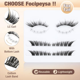 Application process of Focipeysa lash clusters with tweezers