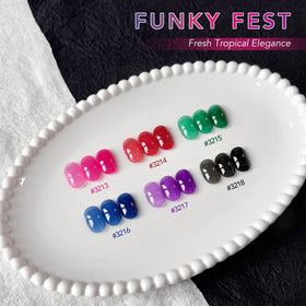 Application process of GAOY Jelly Gel Nail Polish under UV light