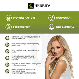 Application process of HERBBY Hair Color Shampoo