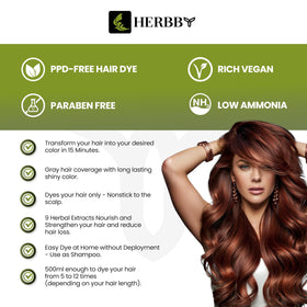 Application process of HERBBY Hair Color Shampoo on hair