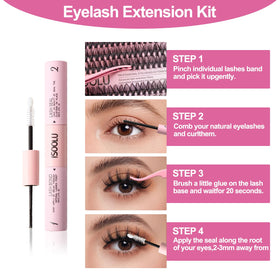 Application process of ISOOLU lash clusters on natural lashes