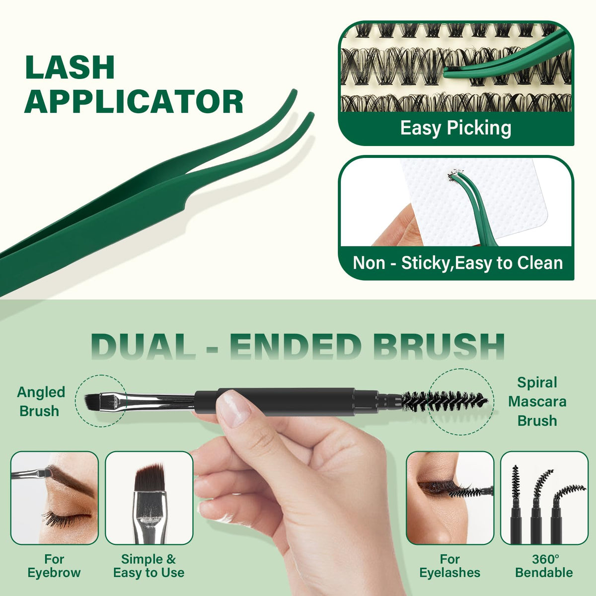 Application process of KEYYOU lashes using tweezers
