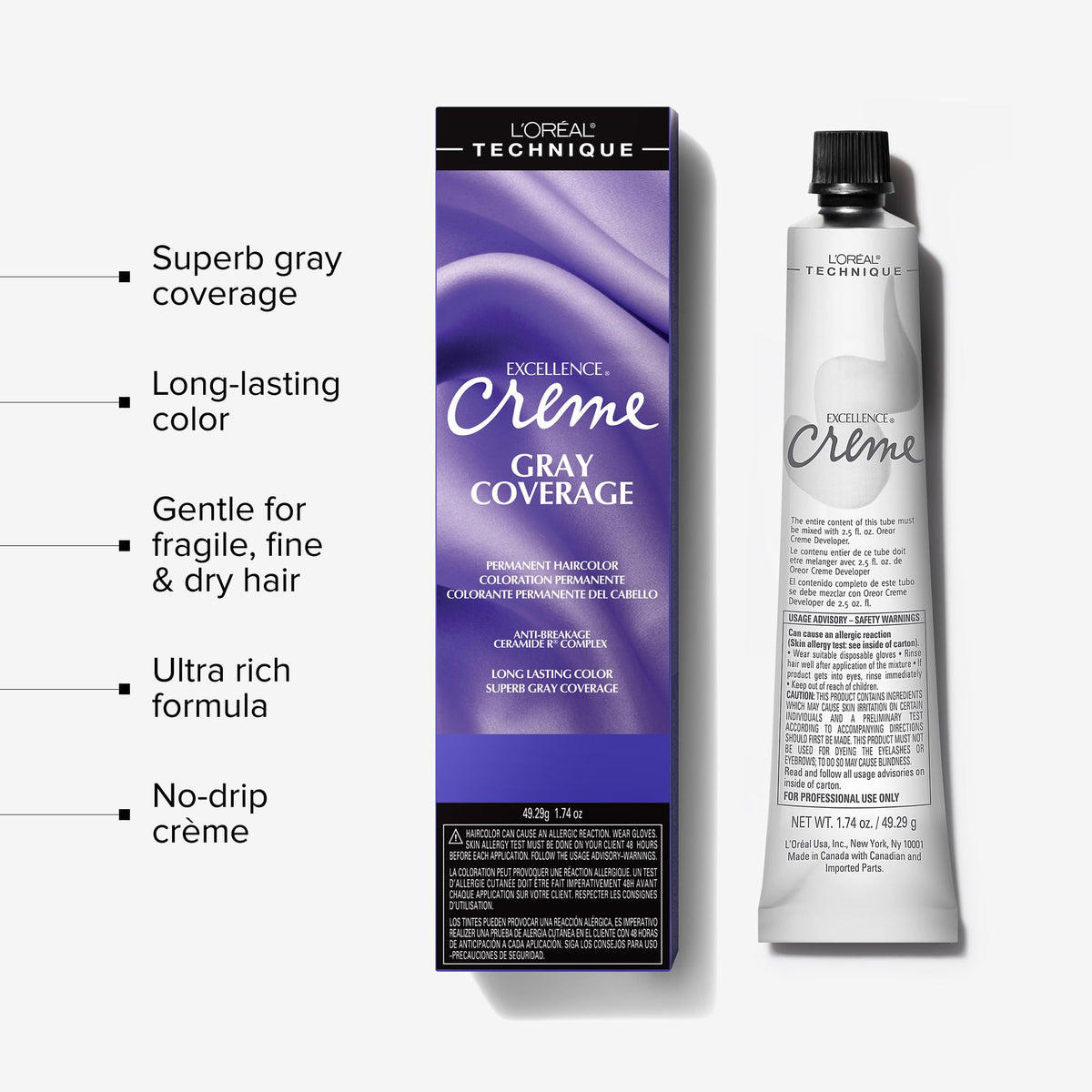 Application process of L'OREAL TECHNIQUE Excellence Crème Hair Color on hair