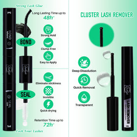 Application process of LASHSUN lash clusters at home
