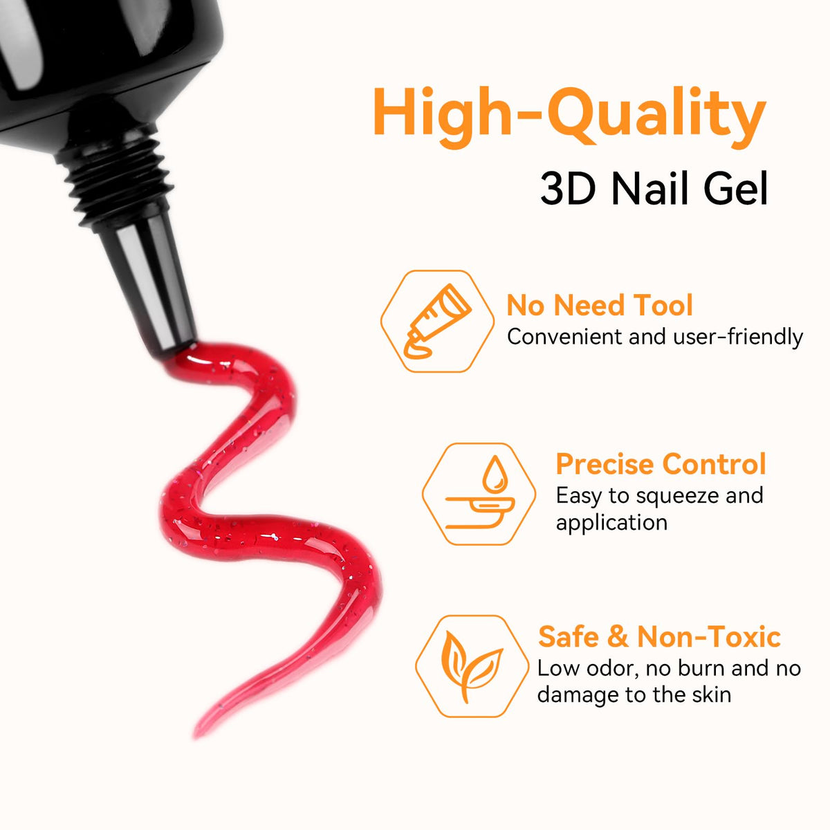 Application process of Makartt 3D Nail Gel on nails
