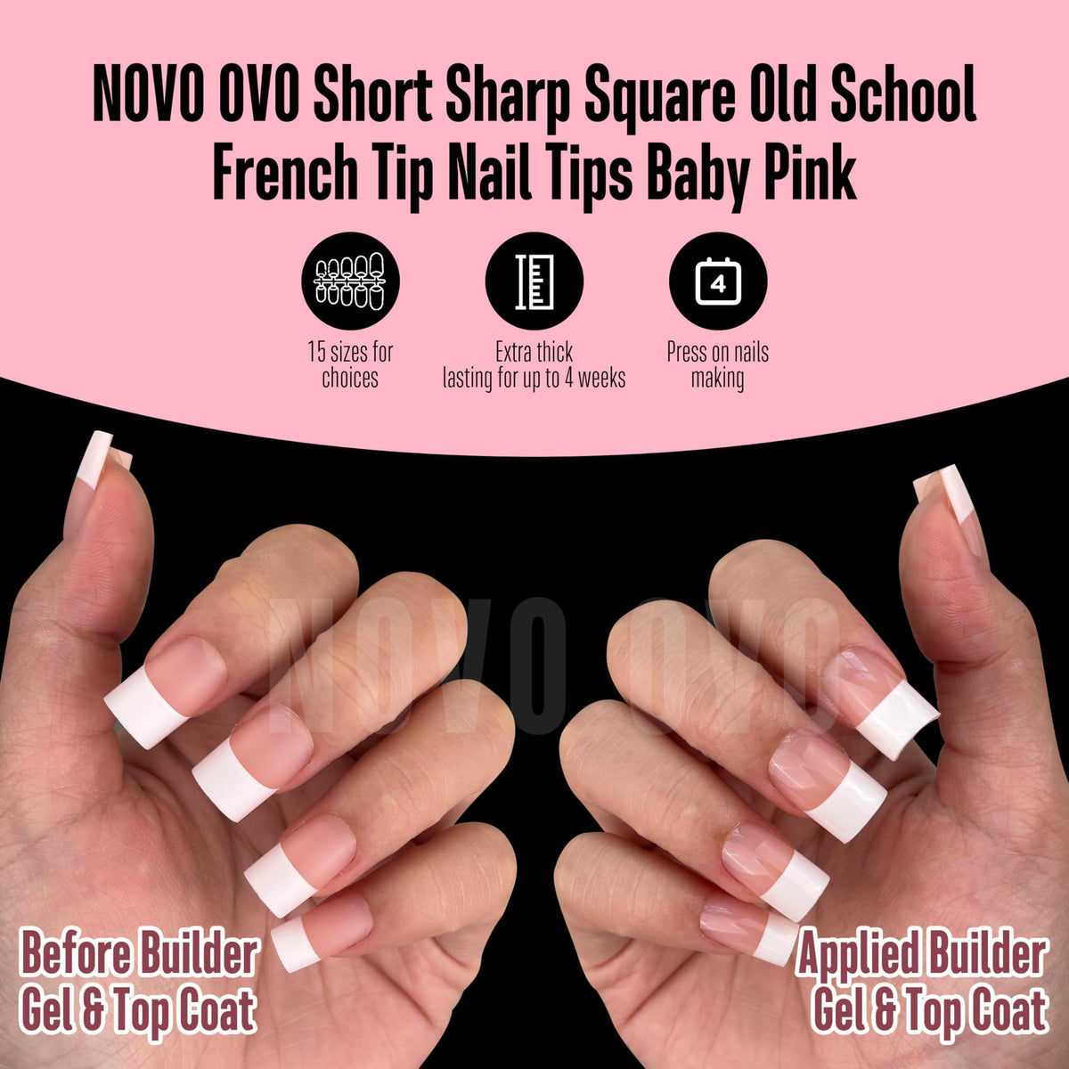 Application process of NOVO OVO Baby Pink nail tips