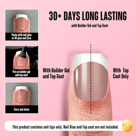 Application process of NOVO OVO Extra Short French Tip Nail Tips