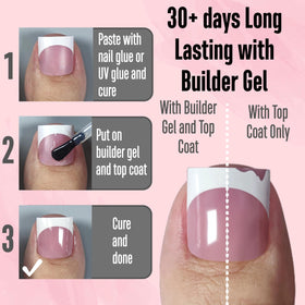 Application process of NOVO OVO nail tips on toenails