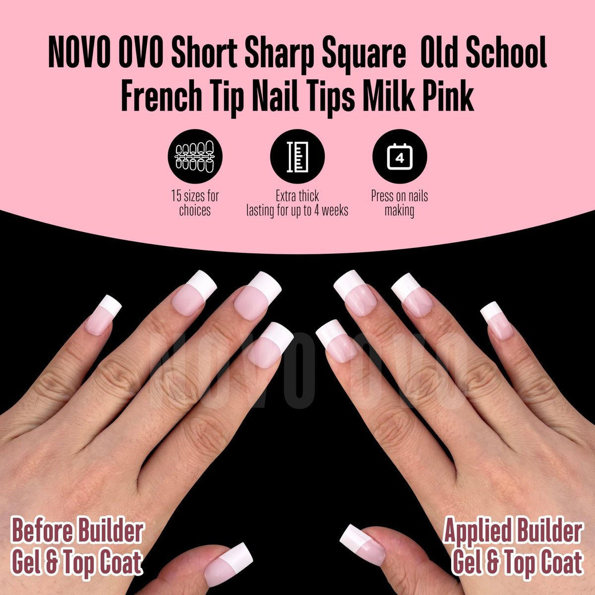 Application process of NOVO OVO nail tips with UV gel