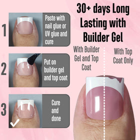 Application process of NOVO OVO toenail tips on feet