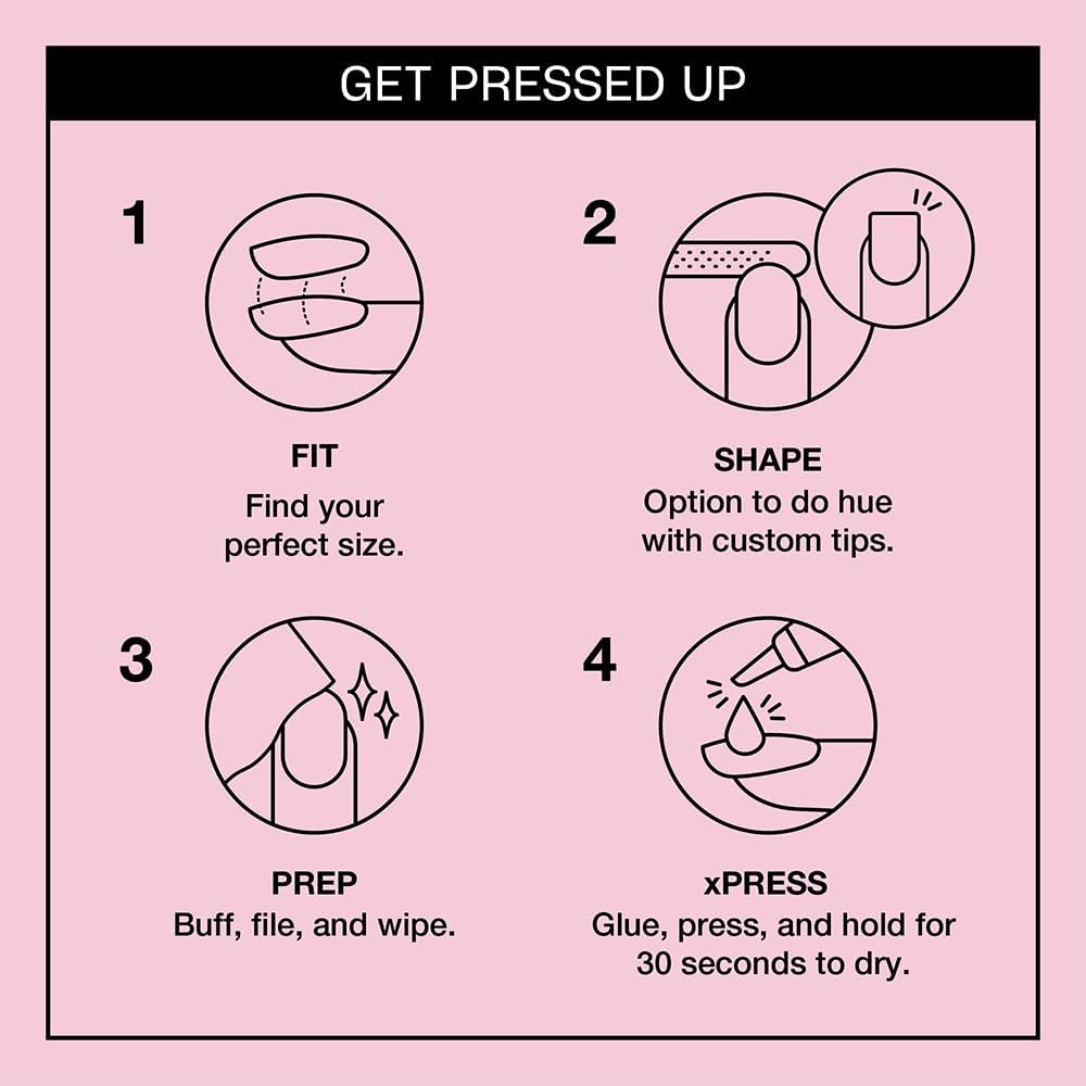 Application process of OPI xPRESS/ON nails with glue