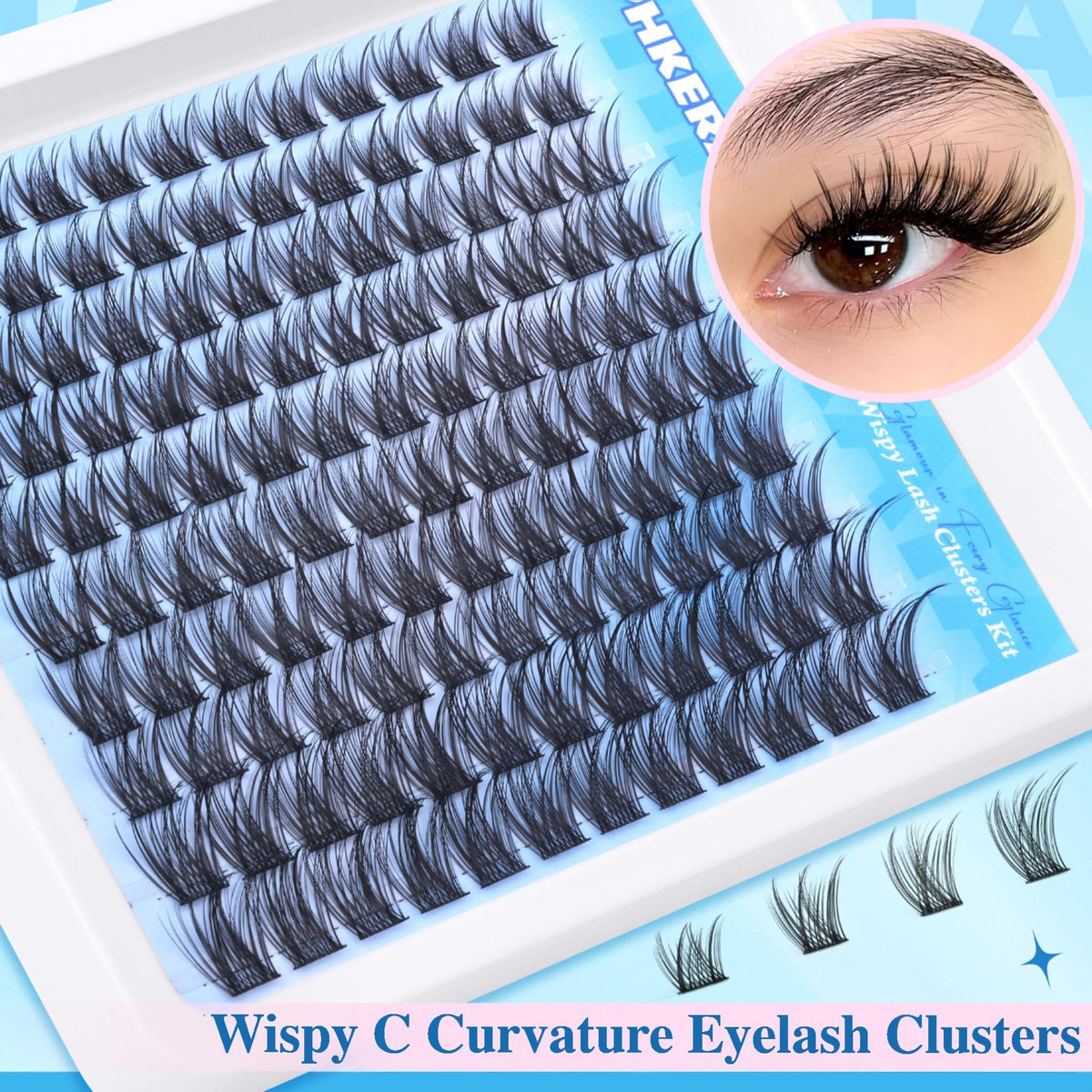Application process of PHKERATA lash clusters with precision tweezers
