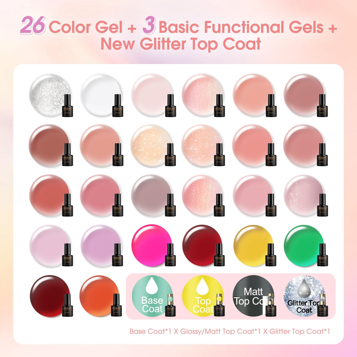 Application process of ROSALIND gel nail polish with LED lamp