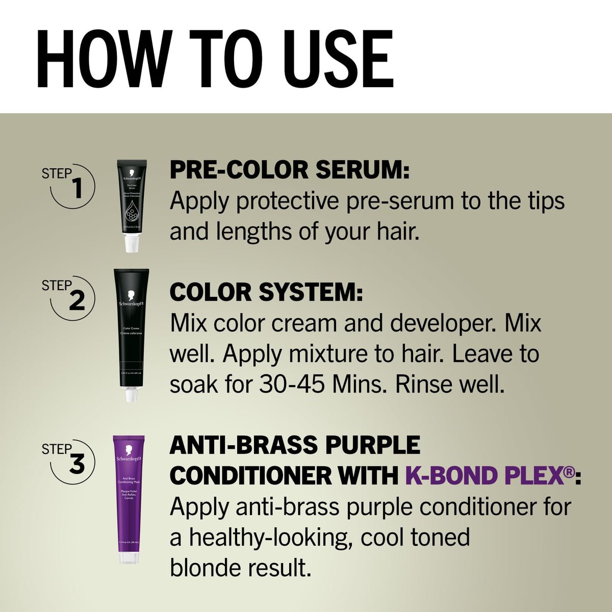 Application process of Schwarzkopf Keratin Blonde on hair