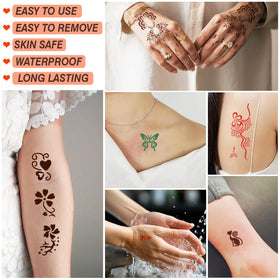 Application process of temporary tattoos with stencils