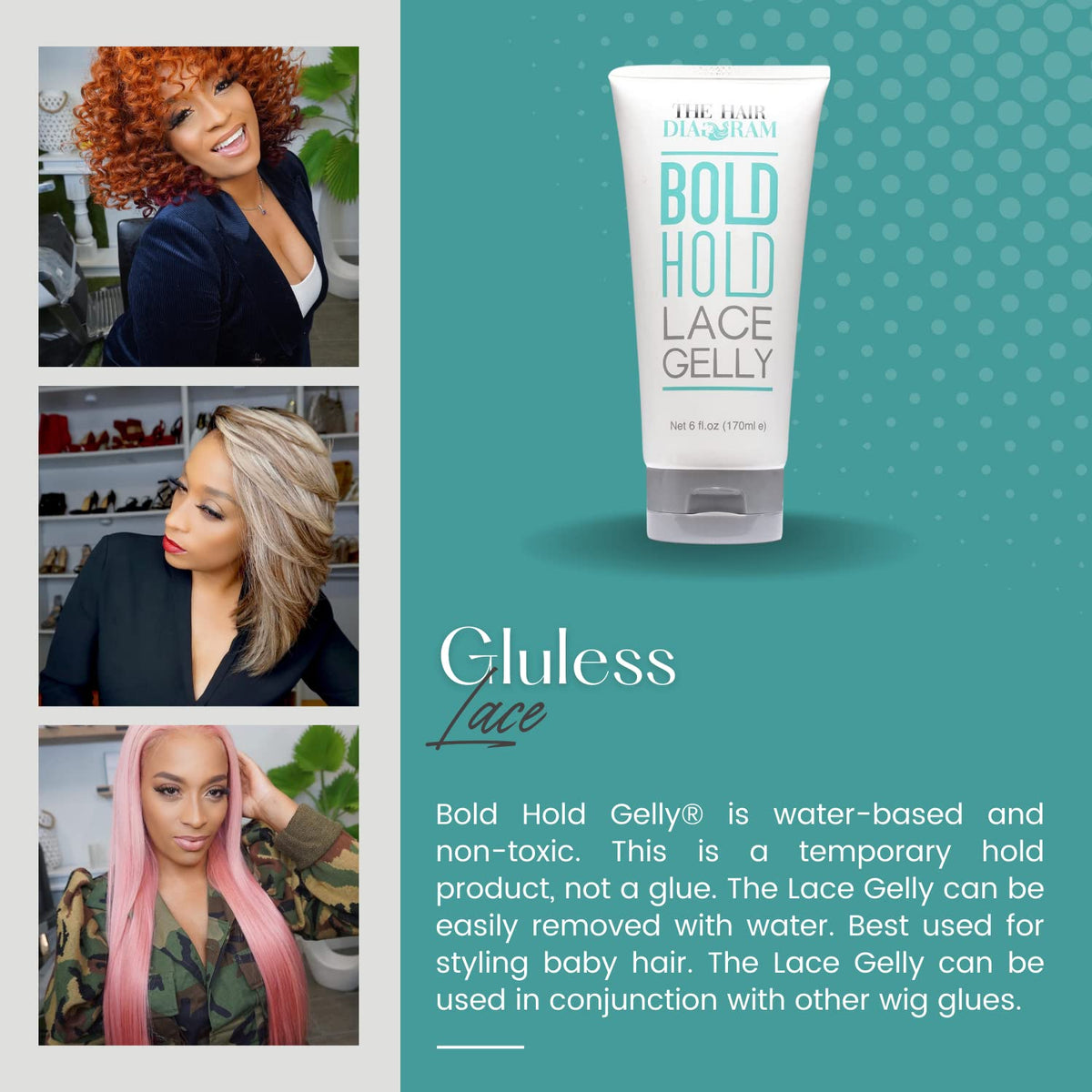 Application process of The Hair Diagram Bold Hold Lace Gelly on hairline