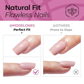 Application process showing modelones press on nails