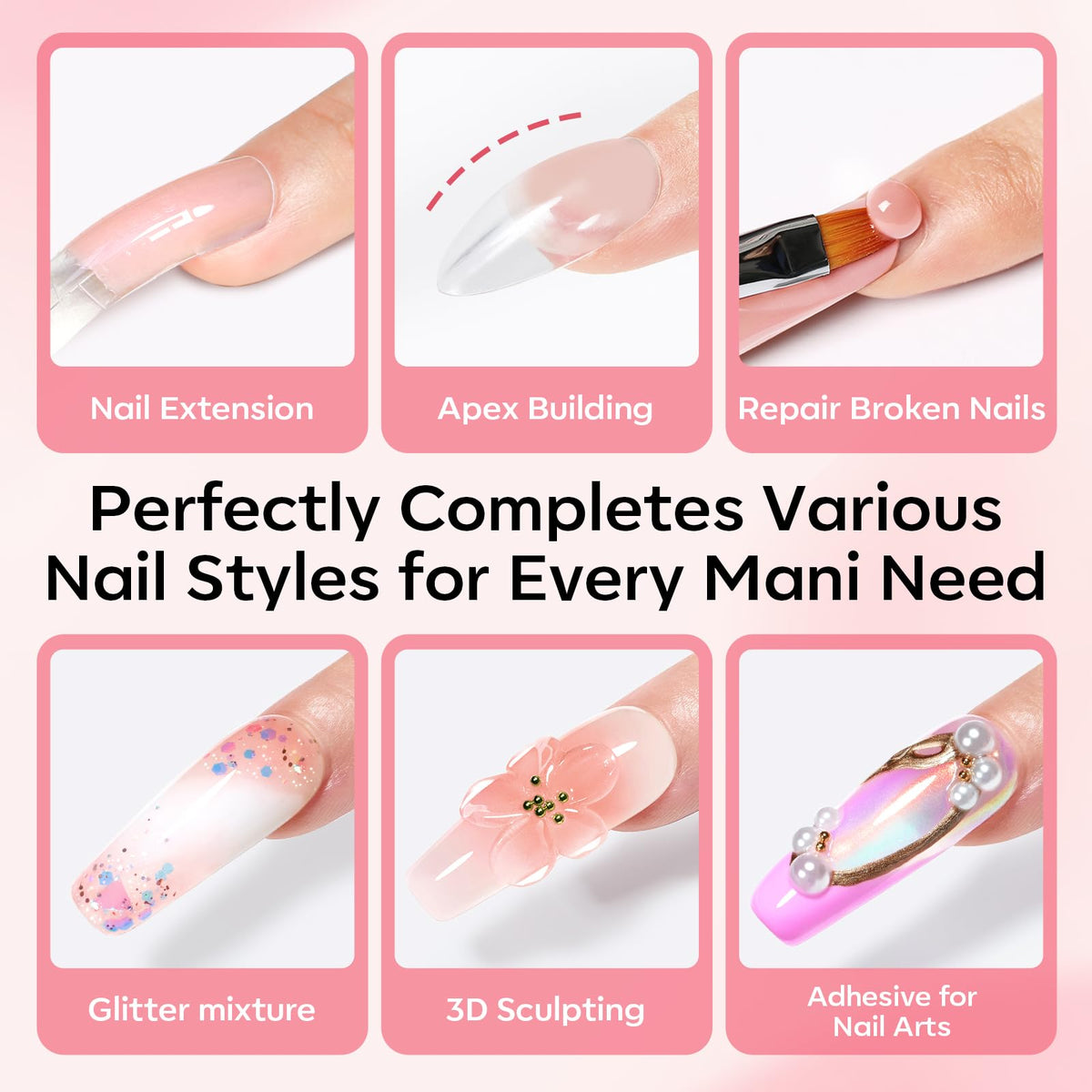 application scene of modelones Poly Gel nails