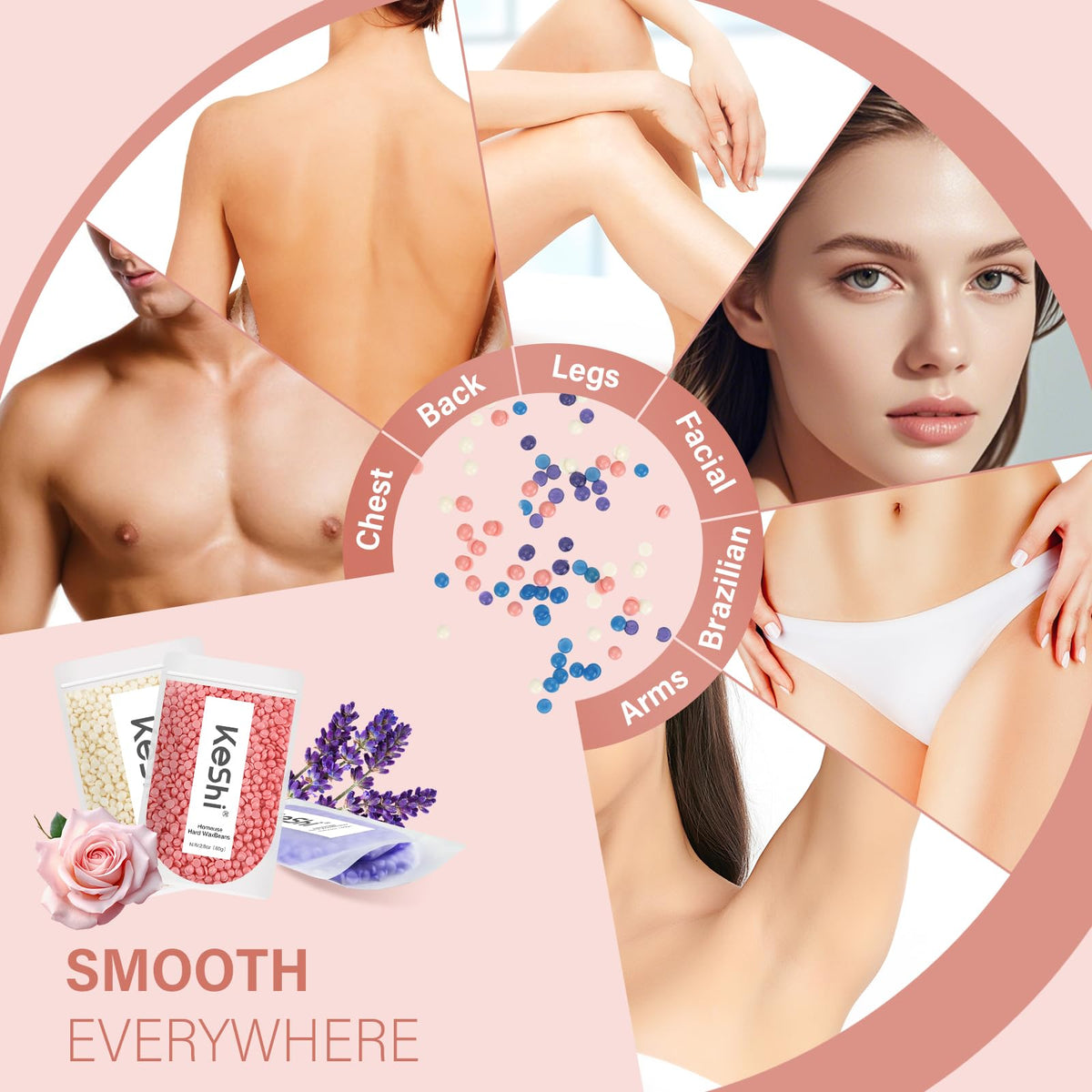 Applicator sticks included in the KeShi Waxing Kit