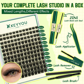 Applicators and lash brush from KEYYOU Lash Clusters Kit