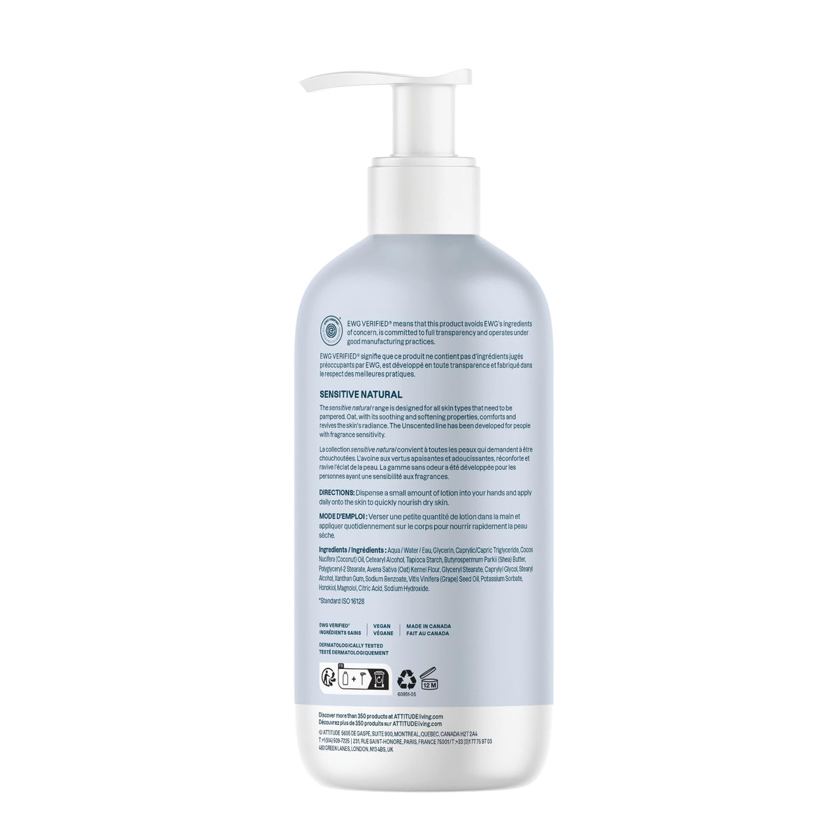 Applying ATTITUDE Sensitive Skin Body Lotion on skin